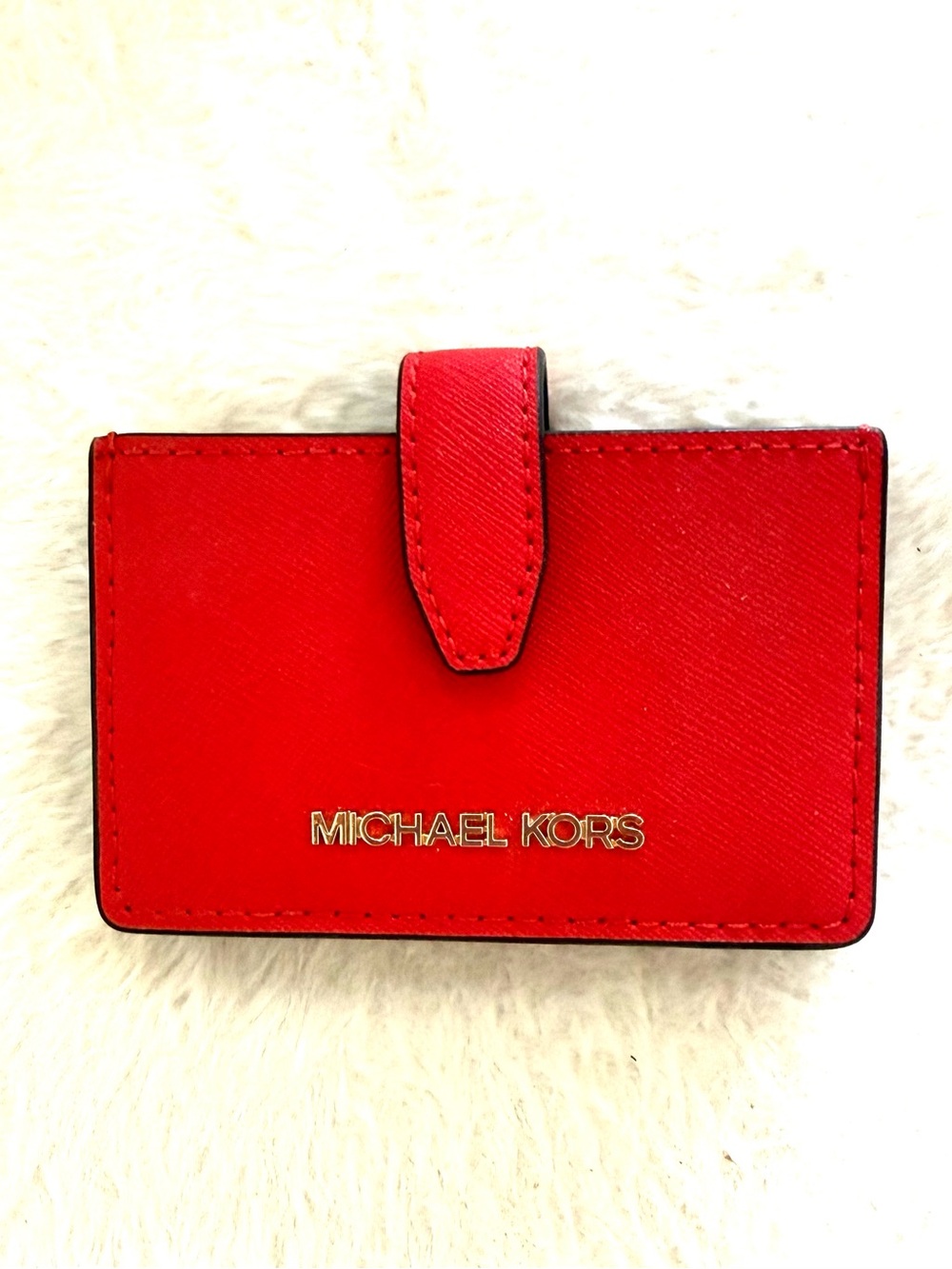 NWOT Michael Kors Red Card/Credit Card Case with Gold Logo